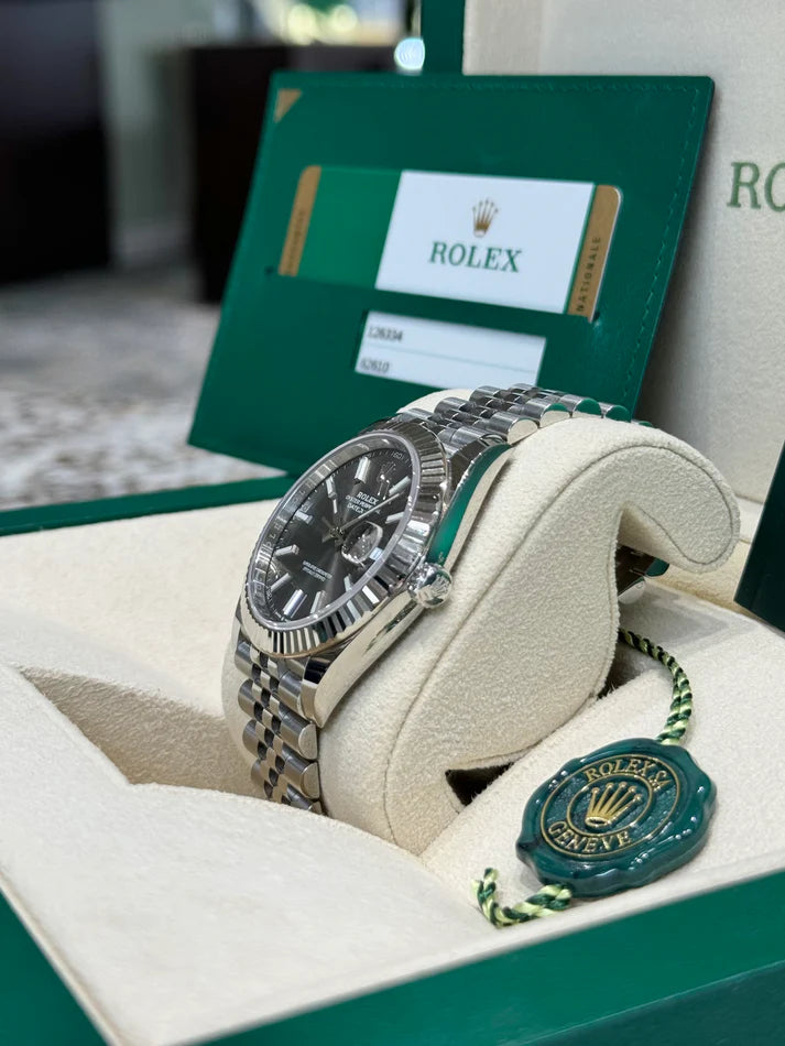 【1:1 Super Clone】  Datejust 41mm 126334 Dark Rhodium Index Jubilee Stainless Steel