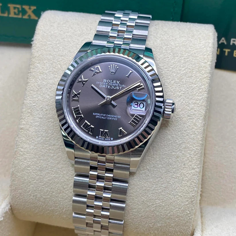 【1:1 Super Clone】 Lady-Datejust 28mm 279174 Dark Grey Roman Dial Oyster Bracelet