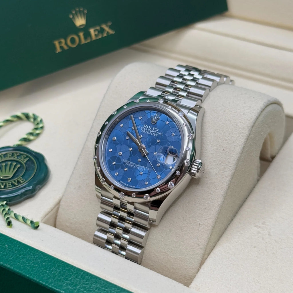 【1:1 Super Clone】 Datejust m278344-0037/0038 Blue Floral Motif Dial 31mm Oyster