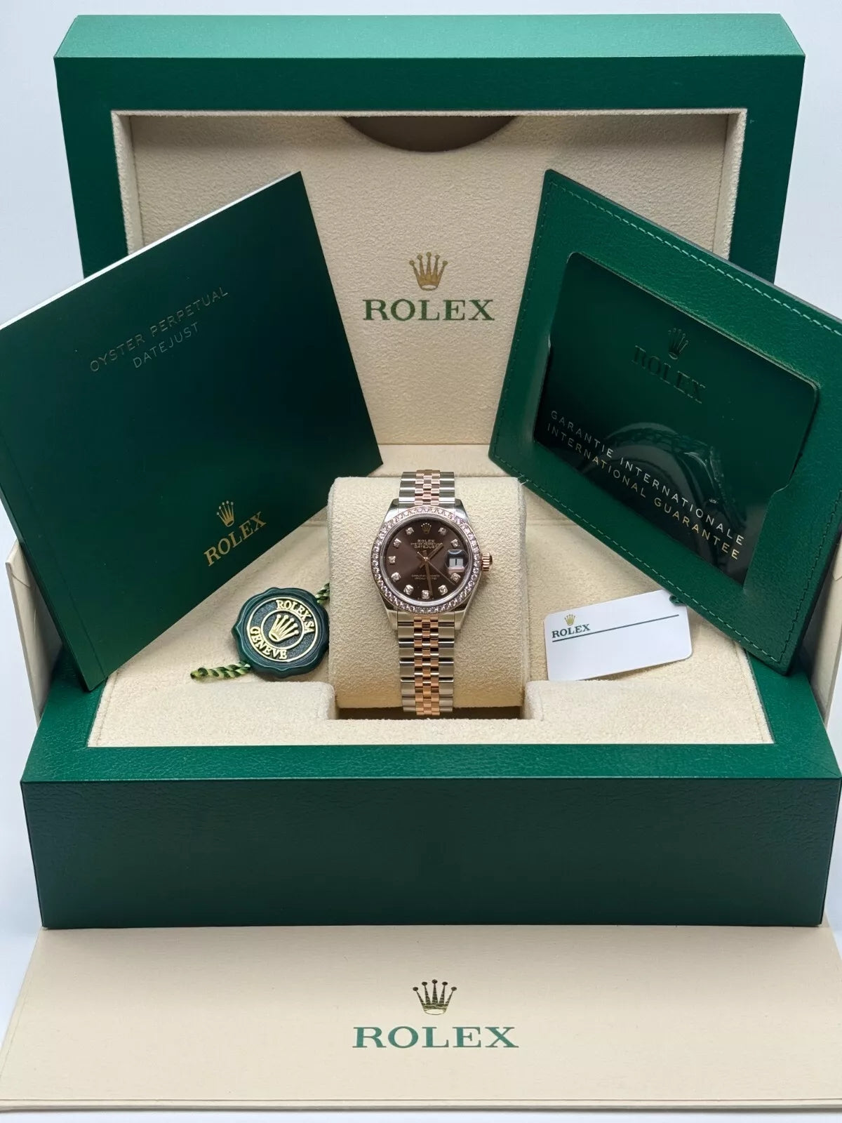【1:1 Super Clone】 Lady-Datejust 28mm 279381RBR Chocolate Diamond Dial Oyster Bracelet