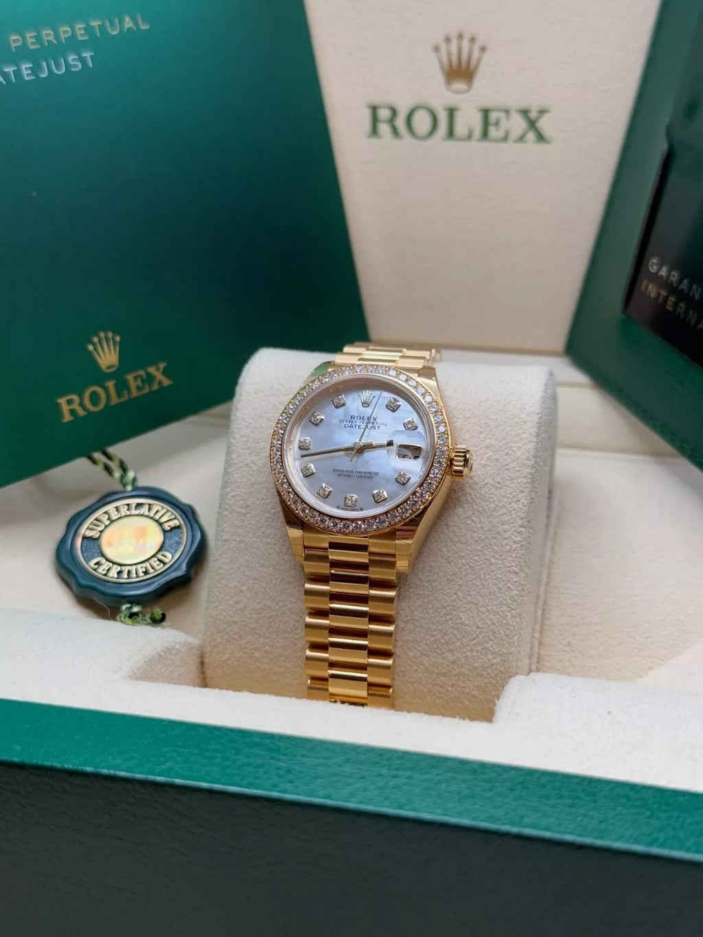 【1:1 Super Clone】  Lady-Datejust 28mm 279138RBR White Mother-of-Pearl Dial President Bracelet Watch