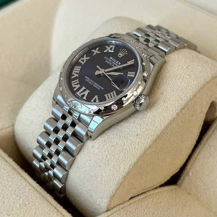 【1:1 Super Clone】 Datejust m278344-0027/0028 Aubergine Diamond Dial 31mm Oyster