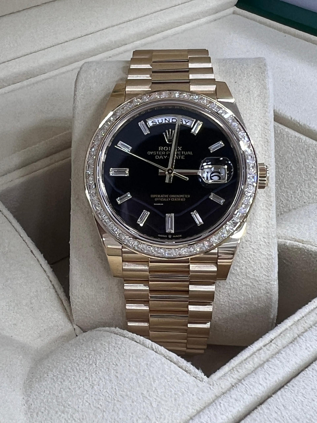 【1:1 Super Clone】 Day-Date 40mm 228398TBR-0038 Onyx Dial President Watch