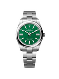 【1:1 Super Clone】 Oyster Perpetual 41mm 124300-0005 Green Index Dial & Smooth Bezel Oyster Bracelet Men’s Watch
