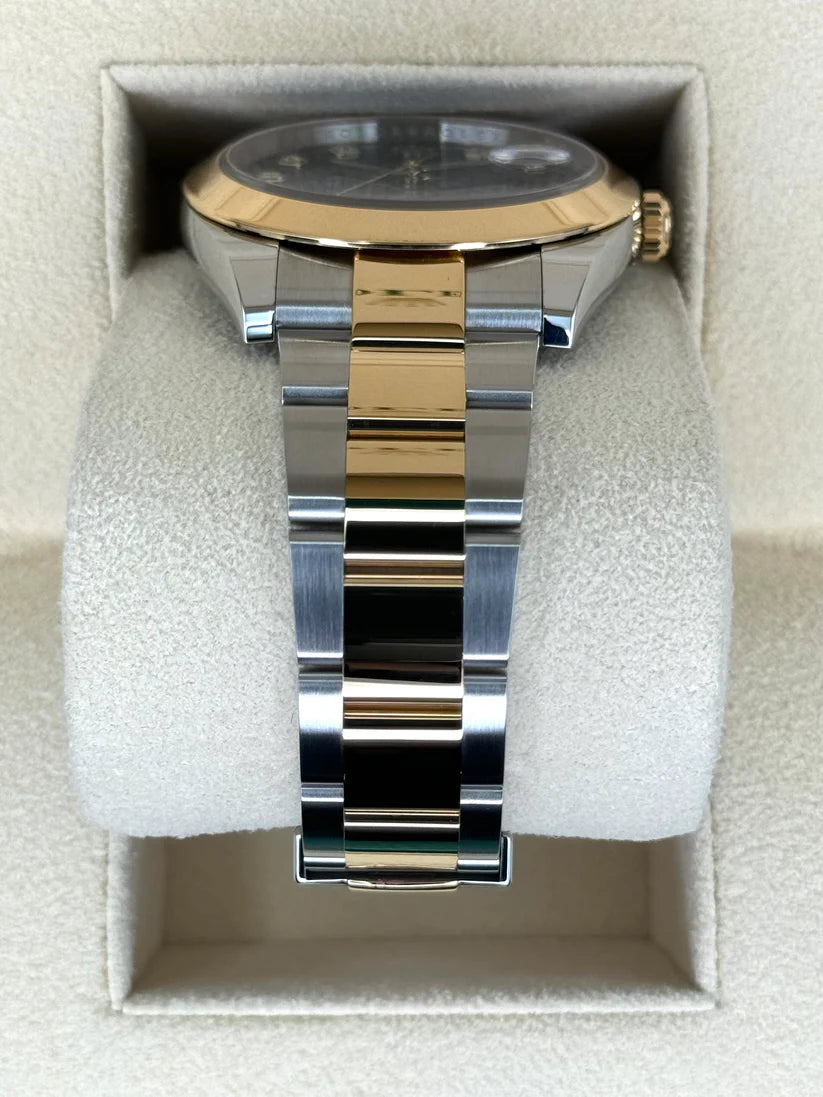 【1:1 Super Clone】 Datejust 41mm 126303 Black Diamond Oyster Steel and Yellow Gold Mens Watch