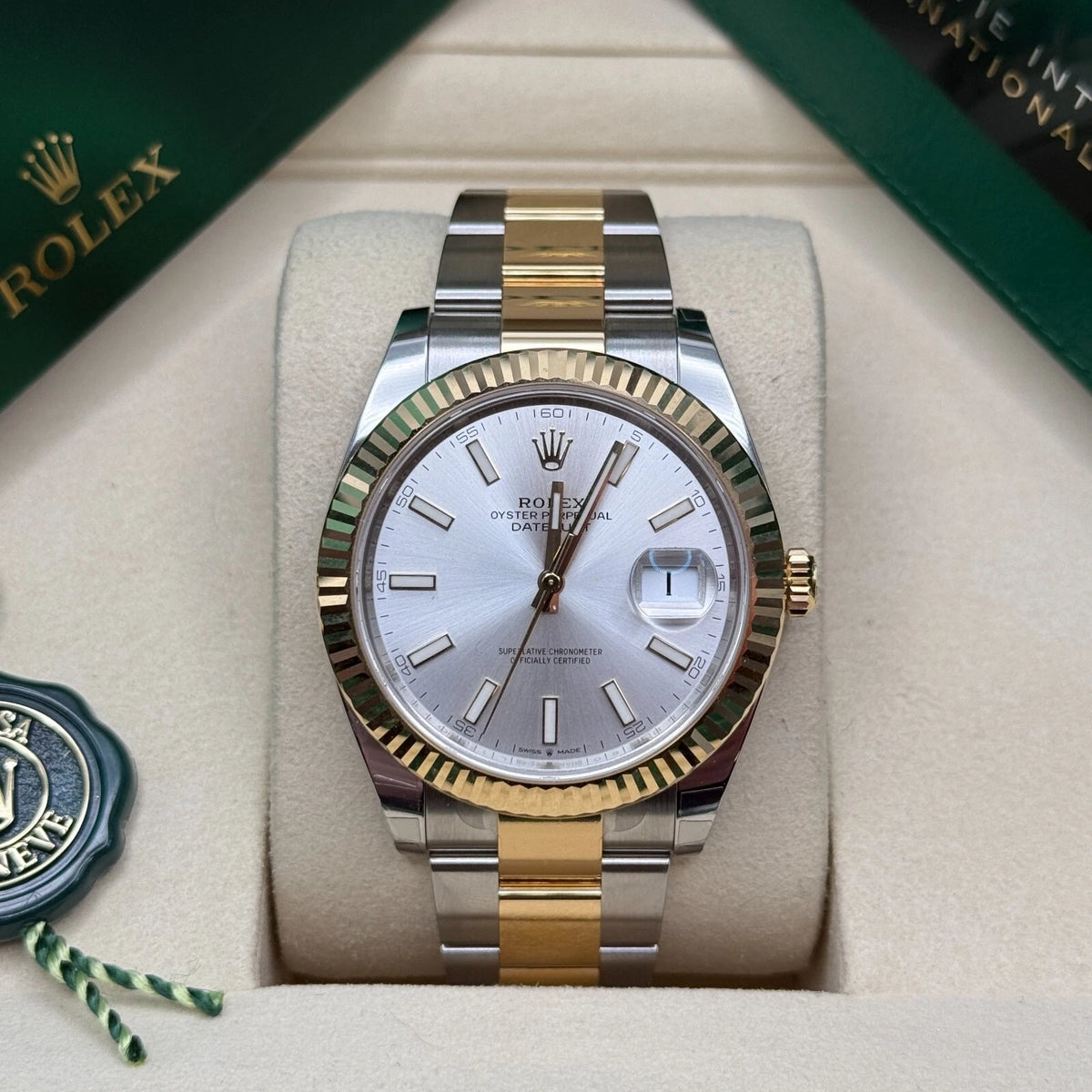 【1:1 Super Clone】  Datejust 41mm 126333 Silver Index Oyster Steel and Yellow Gold Mens Watch