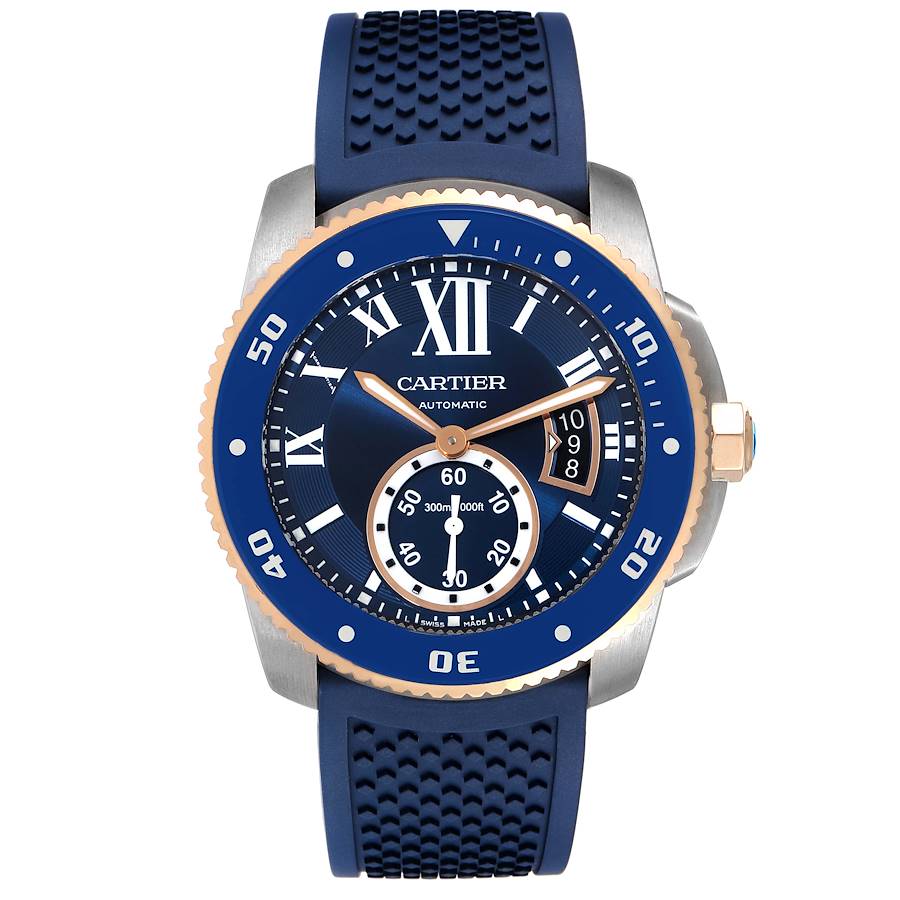 【1:1 Super Clone】CALIBRE ROSE GOLD MIX BLUE 42mm