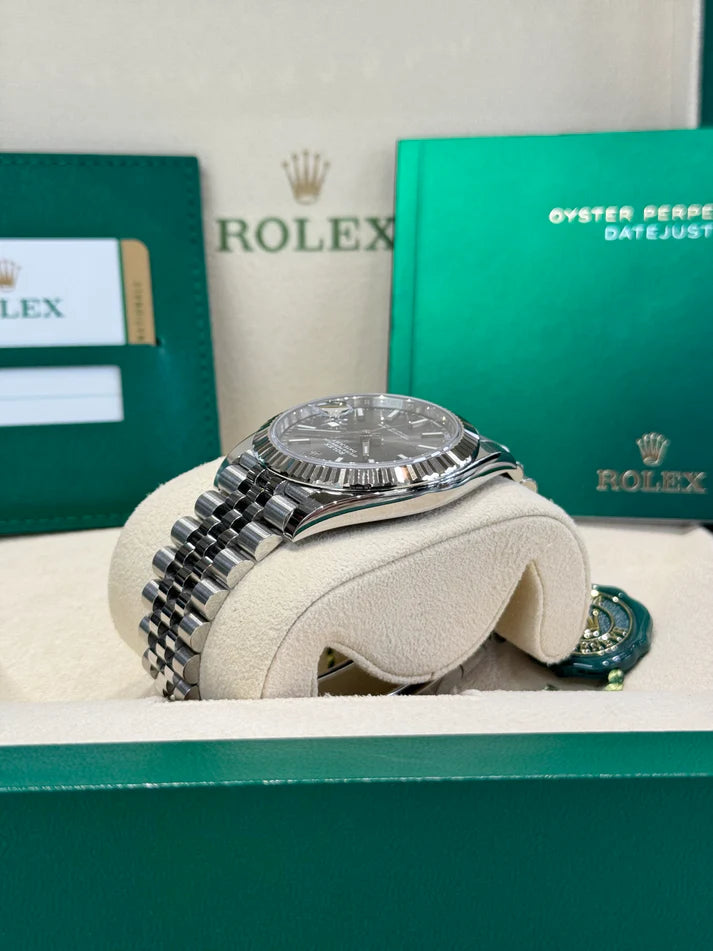 【1:1 Super Clone】  Datejust 41mm 126334 Dark Rhodium Index Jubilee Stainless Steel