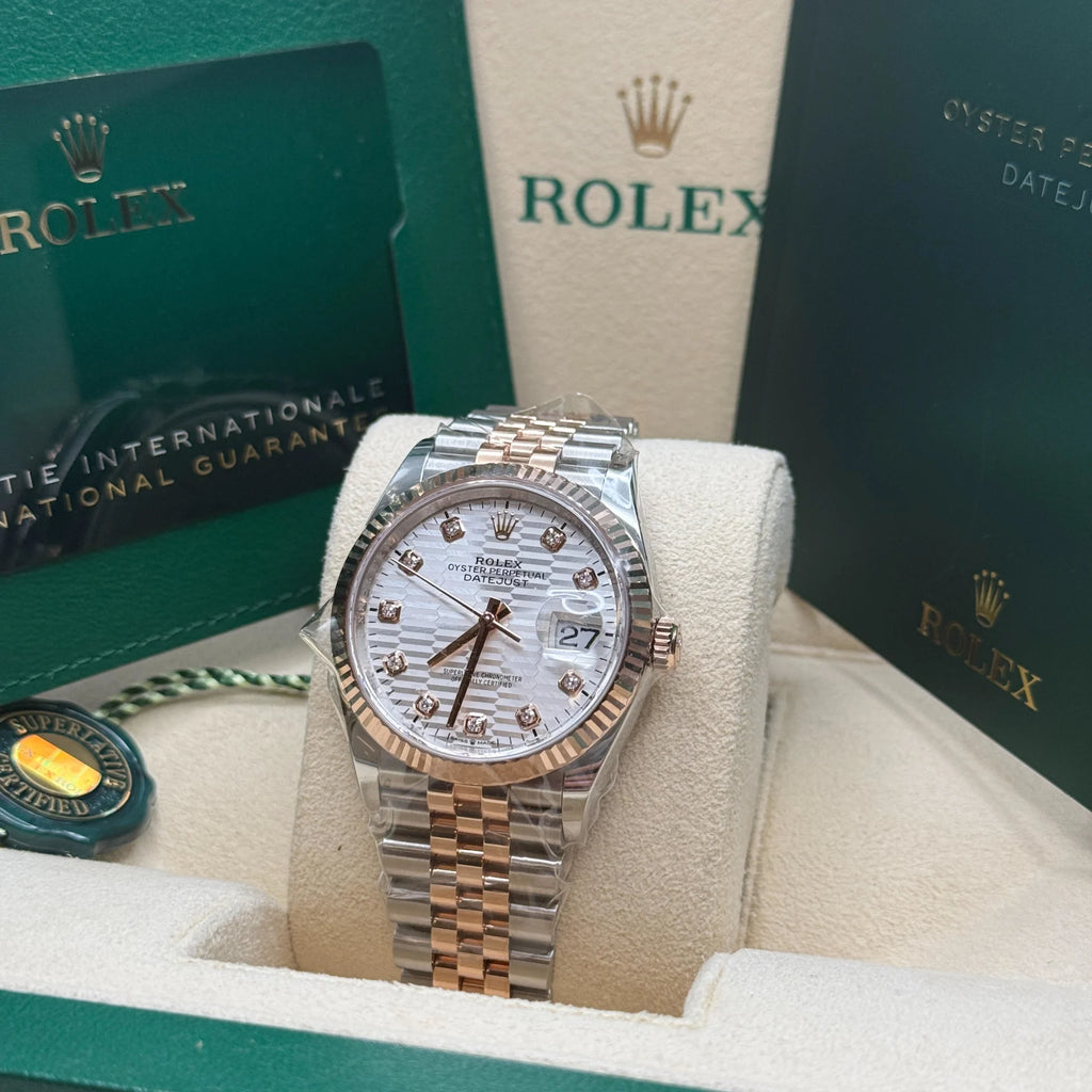 【1:1 Super Clone】  Datejust 36mm 126231 Silver Fluted Motif Dial Oystersteel and Everose gold Bracelet