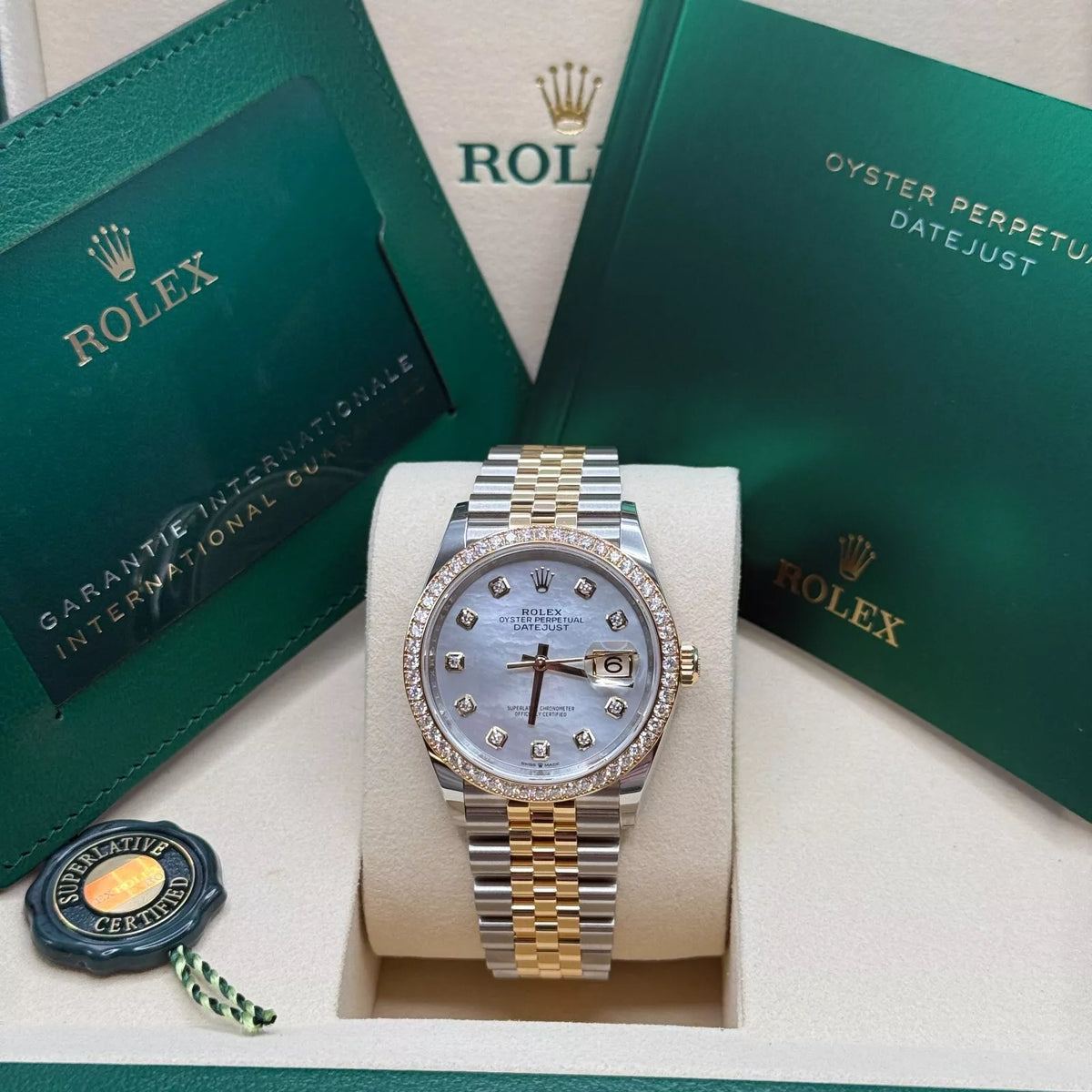 【1:1 Super Clone】  Datejust 36mm 126283 White Mother-of-Pearl Dial Jubilee Bracelet Watch