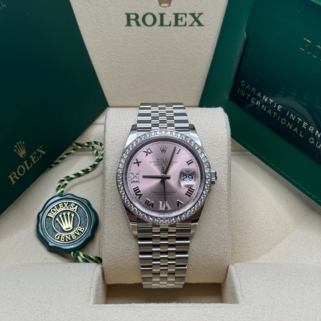 【1:1 Super Clone】  Datejust 36mm 126284 Pink Dial Jubilee Bracelet