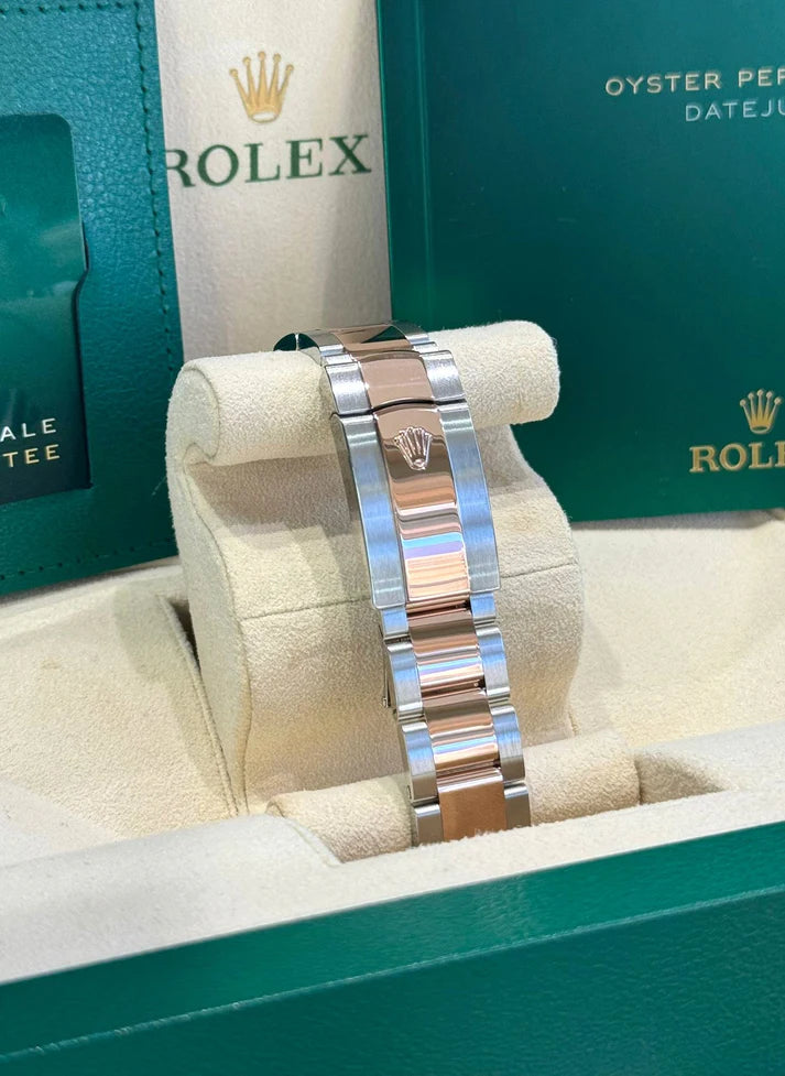 【1:1 Super Clone】 Datejust 41mm 126301 Chocolate Index Oyster Steel and Everose Gold Watch