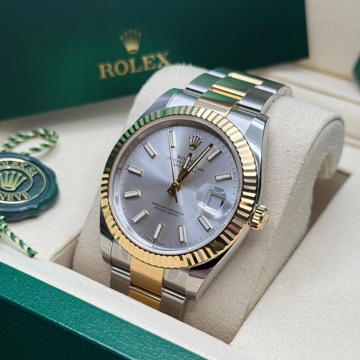 【1:1 Super Clone】  Datejust 41mm 126333 Silver Index Oyster Steel and Yellow Gold Mens Watch