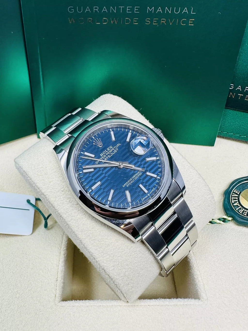 【1:1 Super Clone】  Datejust 36mm 126200 Oyster Perpetual Blue Fluted Motif Dial Jubilee Stainless Steel