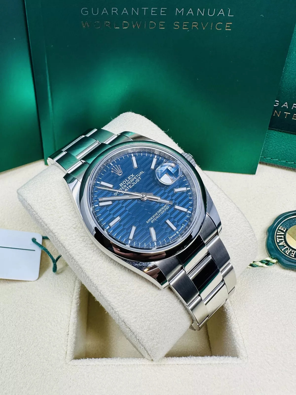 【1:1 Super Clone】  Datejust 36mm 126200 Oyster Perpetual Blue Fluted Motif Dial Jubilee Stainless Steel