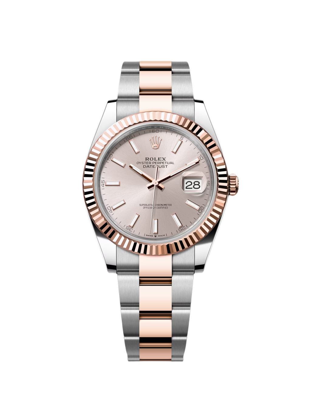 【1:1 Super Clone】 Datejust 41mm 126331 Sundust Index Oyster Steel and Everose Gold Watch