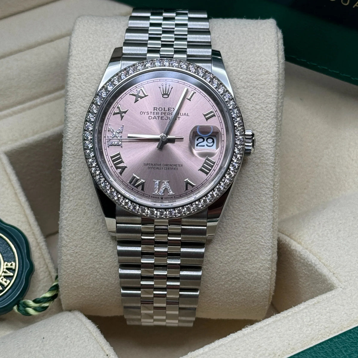 【1:1 Super Clone】  Datejust 36mm 126284 Pink Dial Jubilee Bracelet