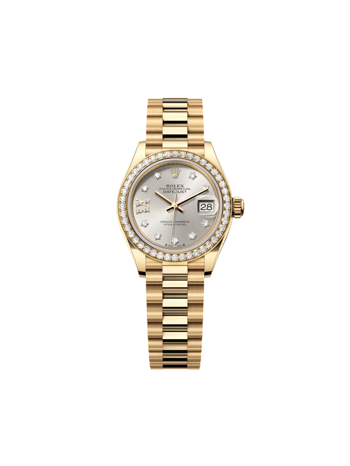 【1:1 Super Clone】 Lady-Datejust 28mm 279138RBR Silver Dial President Bracelet Watch