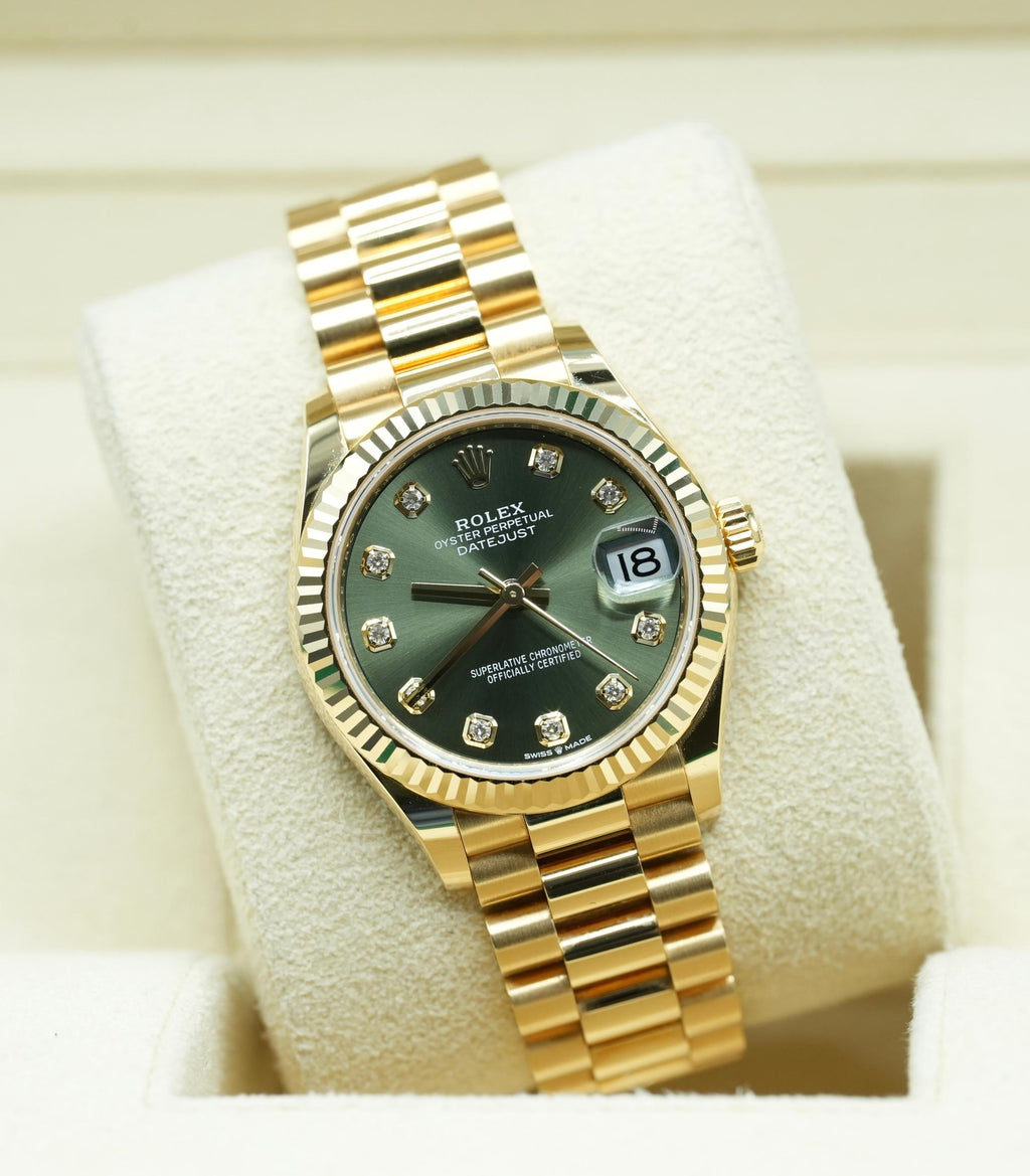 【1:1 Super Clone】 Datejust m278278-0011 Olive Green 31mm Dial President Bracelet Watch