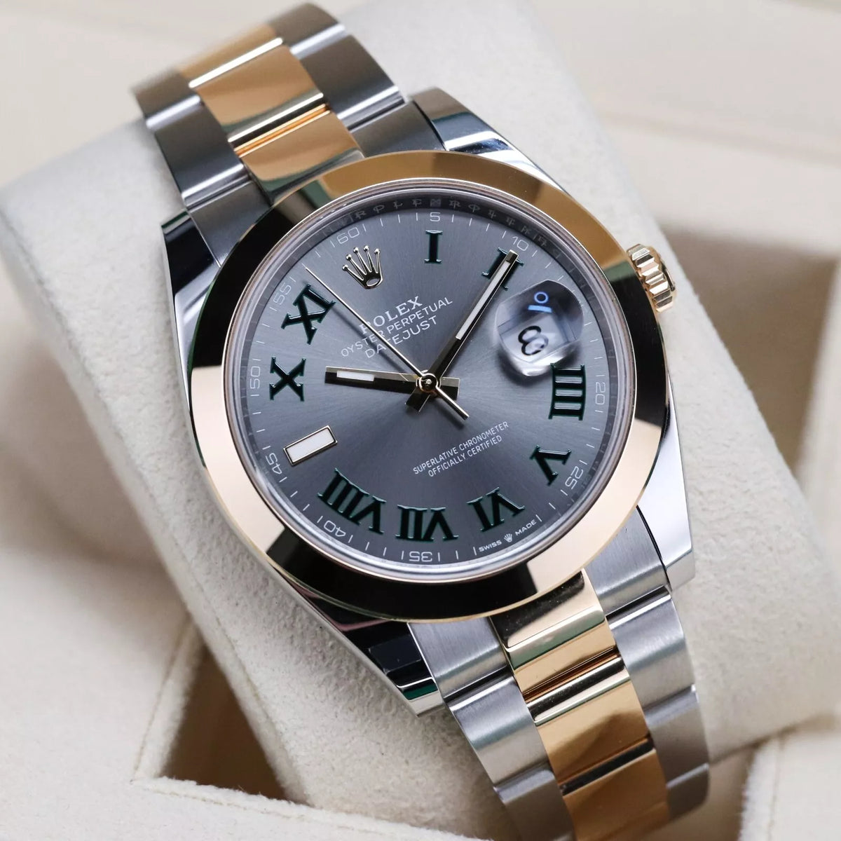 【1:1 Super Clone】 Datejust 41mm 126303 Slate Roman Oyster Steel and Yellow Gold Mens Watch