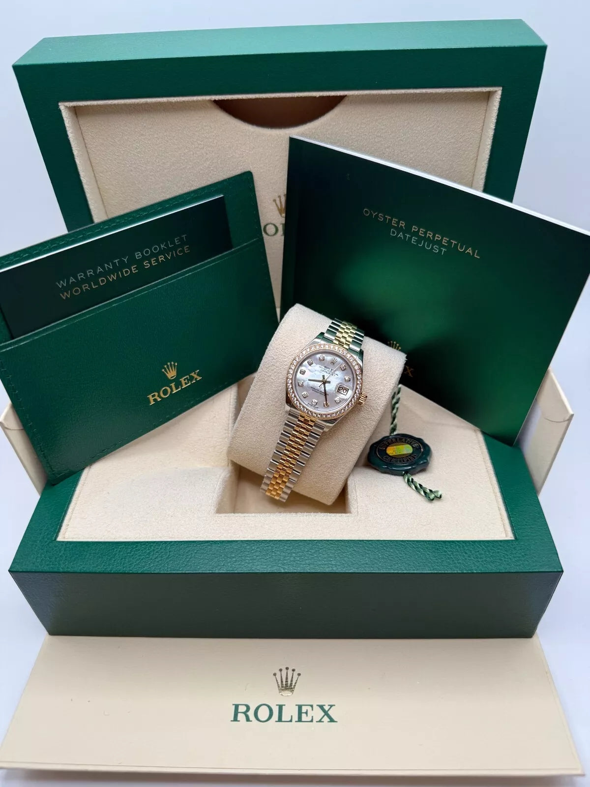 【1:1 Super Clone】 Lady-Datejust 28mm 279383RBR Mother-of-Pearl Dial Yellow Rolesor Oyster Bracelet