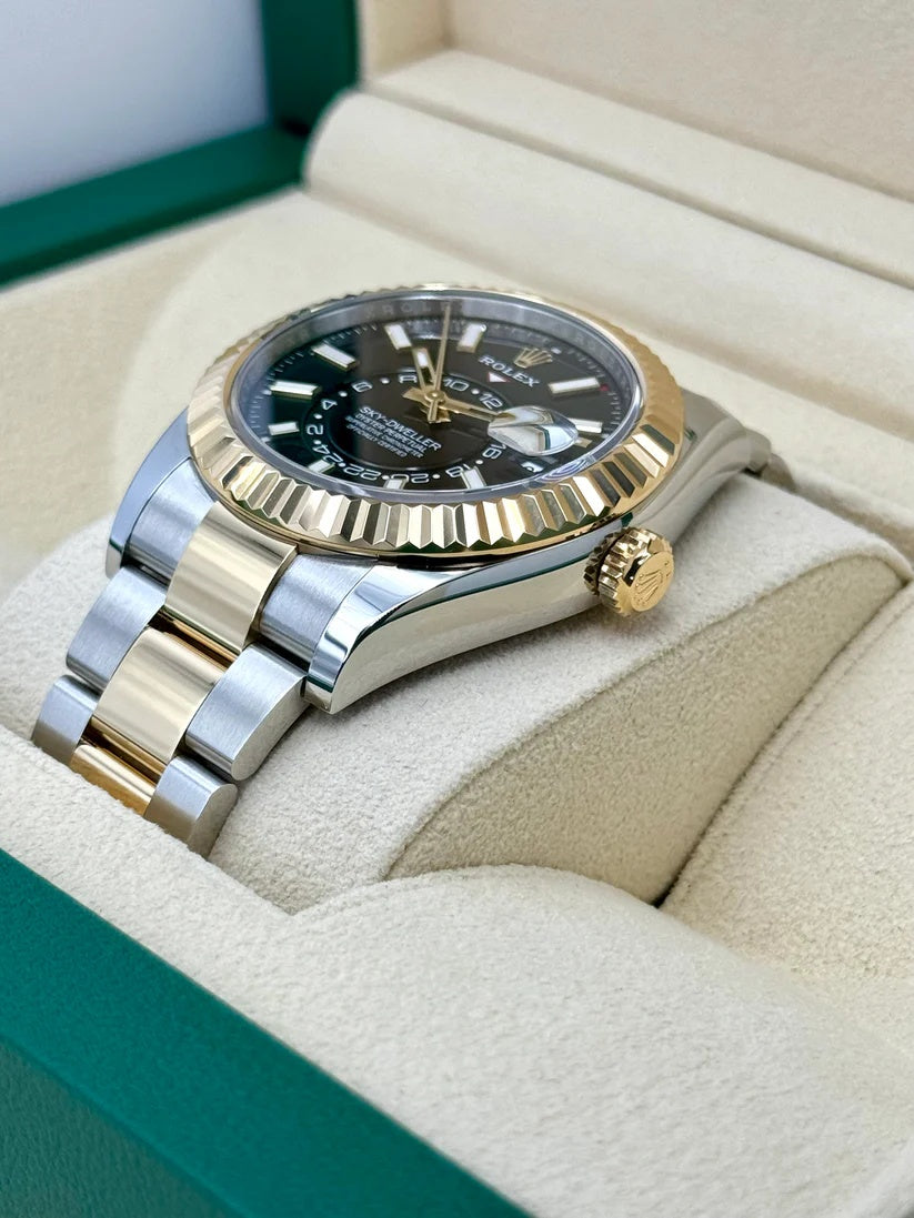 【1:1 Super Clone】  Sky-Dweller 42mm 336933-0003/0004 Two-Tone Yellow Gold Black Dial Jubilee