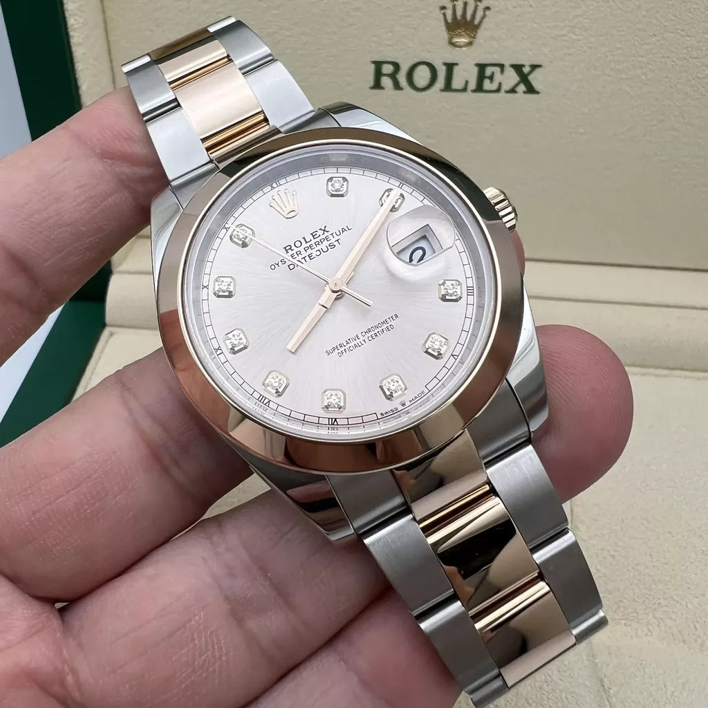 【1:1 Super Clone】 Datejust 41mm 126301 Sundust Diamond Jubilee Steel and Everose Gold Watch