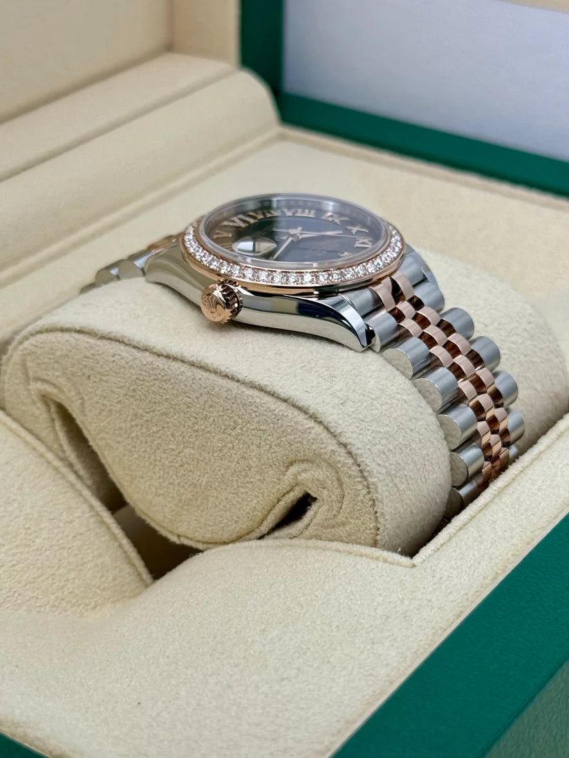 【1:1 Super Clone】 Datejust m278381-0005/0006 Chocolate Roman Diamond 31mm Dial Diamond-Set Bezel and Oyster Bracelet Watch