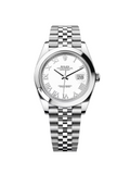 【1:1 Super Clone】 Datejust 41mm Smooth Bezel White Roman Dial Jubilee - 126300