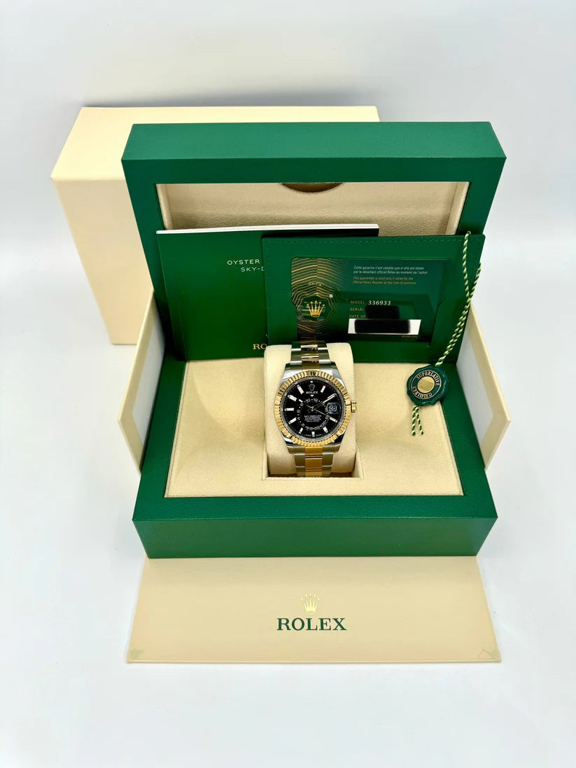 【1:1 Super Clone】  Sky-Dweller 42mm 336933-0003/0004 Two-Tone Yellow Gold Black Dial Jubilee