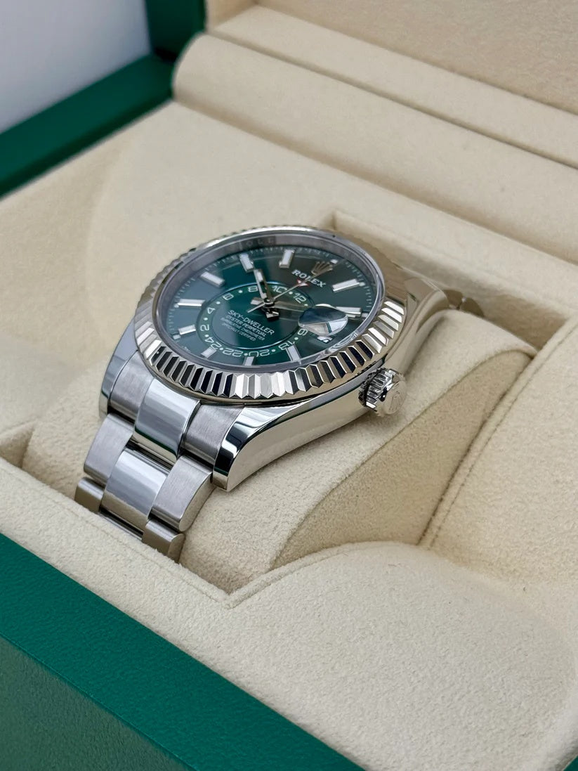【1:1 Super Clone】  Sky-Dweller 42mm 336934-0001/0002 Stainless Steel Green Dial Oyster