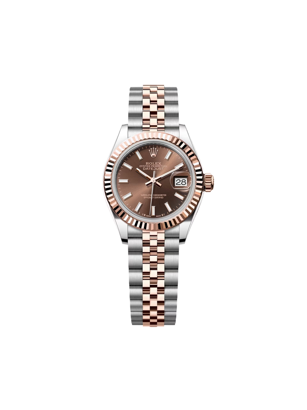【1:1 Super Clone】 Lady-Datejust 28mm 279171 Chocolate Index Oyster Stainless Steel and Rose Gold