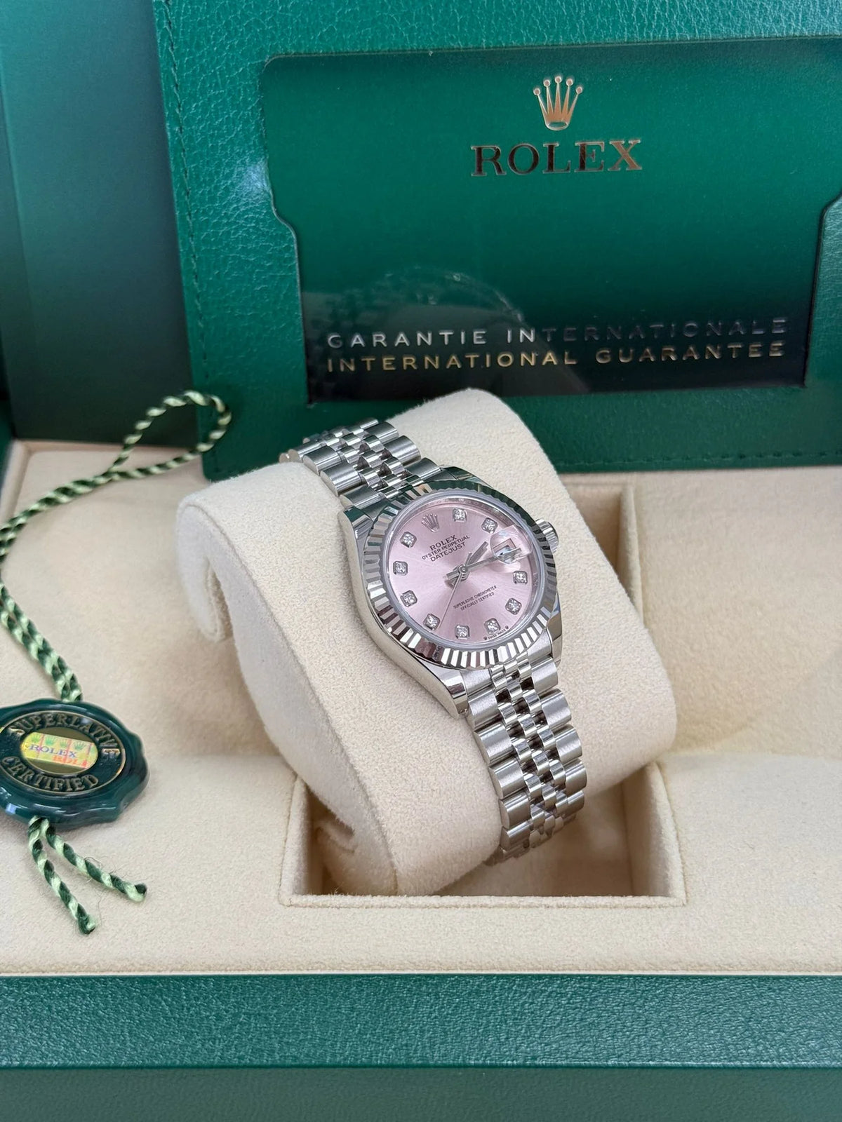 【1:1 Super Clone】 Lady-Datejust 28mm 279174 Pink Diamond Dial Oyster Bracelet