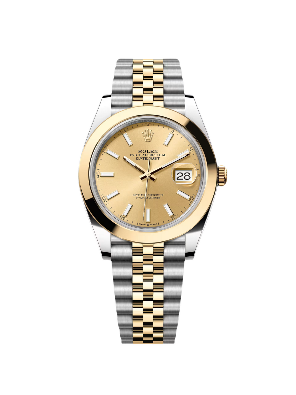 【1:1 Super Clone】 Datejust 41mm 126303 Champagne Index Oyster Steel and Yellow Gold Mens Watch