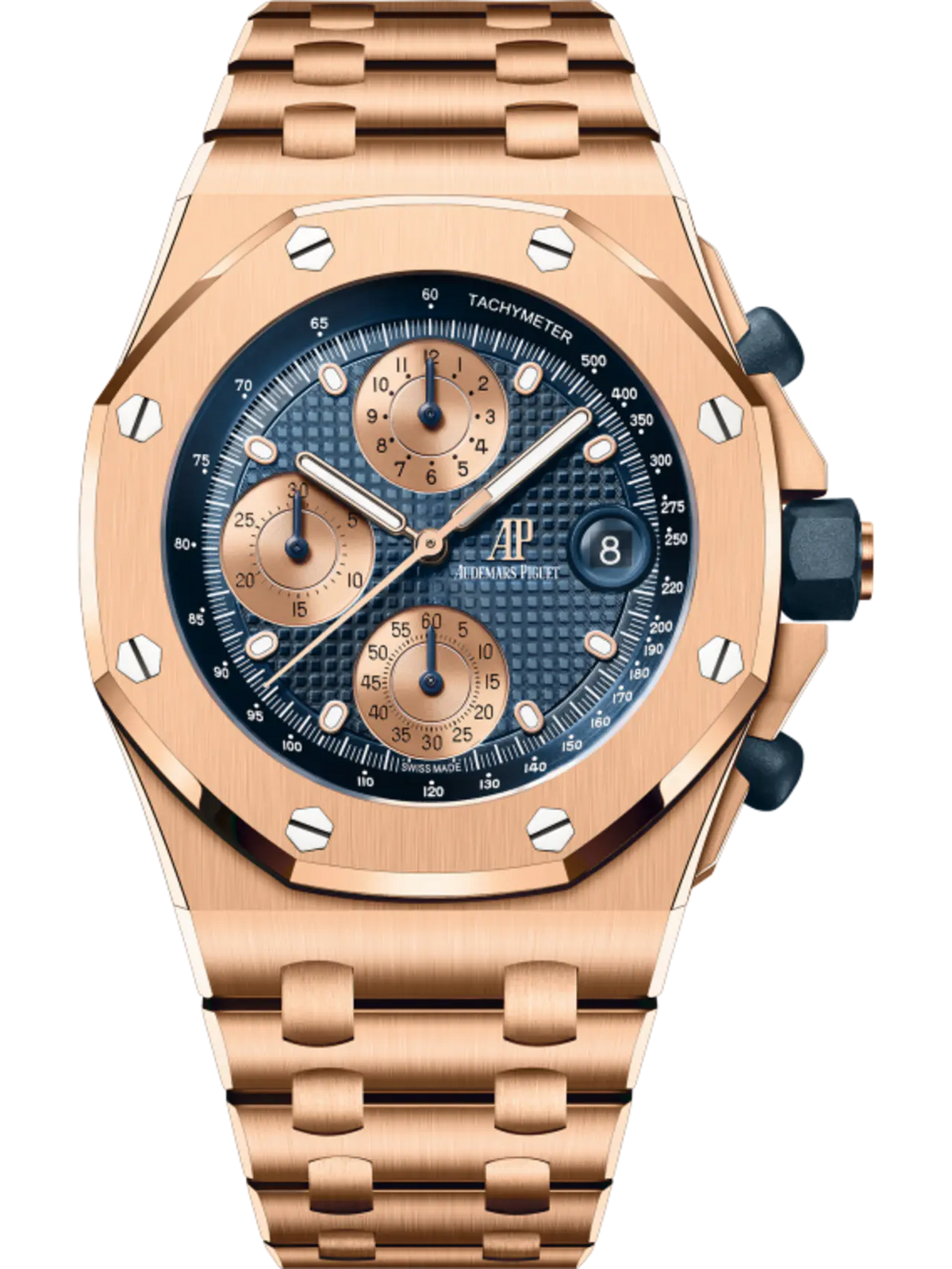 【1:1 Super Clone】A&P OFFSHORE Pink Gold Blue Dial CHRONOGRAPH 42mm