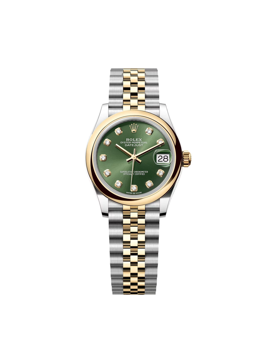 【1:1 Super Clone】 Datejust m278243-0029/0030 31mm Olive Green Dial Yellow Rolesor Oyster Watch