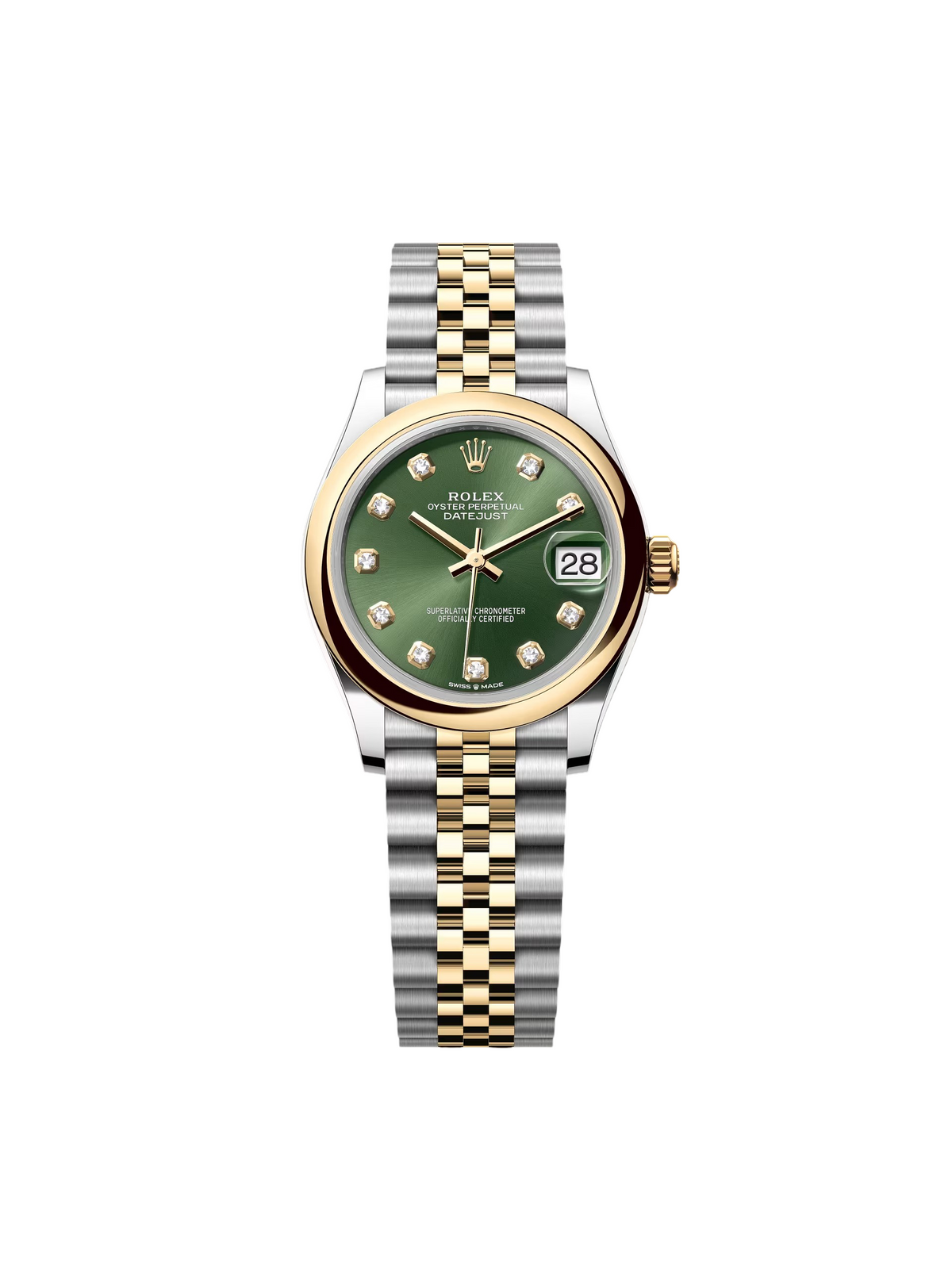 【1:1 Super Clone】 Datejust m278243-0029/0030 31mm Olive Green Dial Yellow Rolesor Oyster Watch