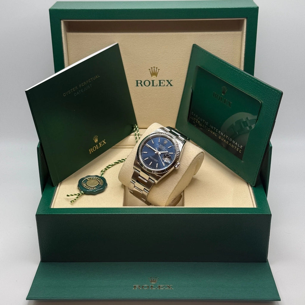 【1:1 Super Clone】  Datejust 36mm 126234 Blue Index Dial 36mm Oyster Stainless Steel