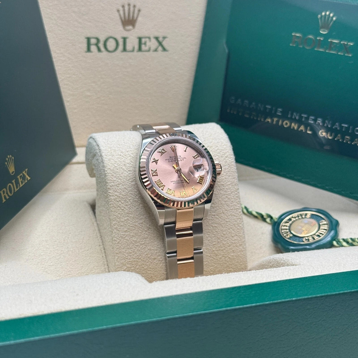 【1:1 Super Clone】 Lady-Datejust 28mm 279171 Pink Roman Oyster Stainless Steel and Rose Gold