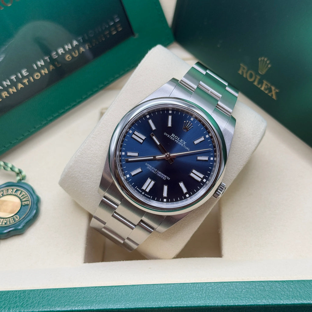 【1:1 Super Clone】 Oyster Perpetual 41mm 124300-0003 Oyster Perpetual Stainless Steel Blue Index Dial Watch