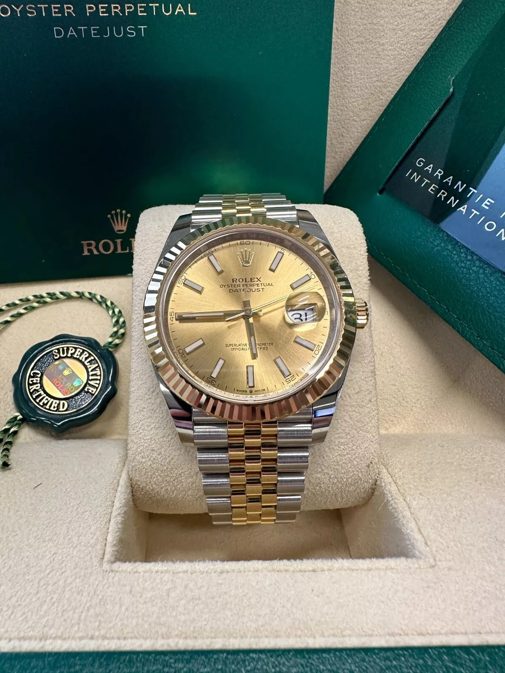 【1:1 Super Clone】  Datejust 41mm 126333 Champagne Index Jubilee Steel and Yellow Gold Mens Watch