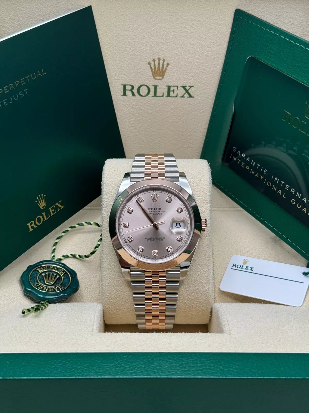 【1:1 Super Clone】 Datejust 41mm 126301 Sundust Diamond Jubilee Steel and Everose Gold Watch