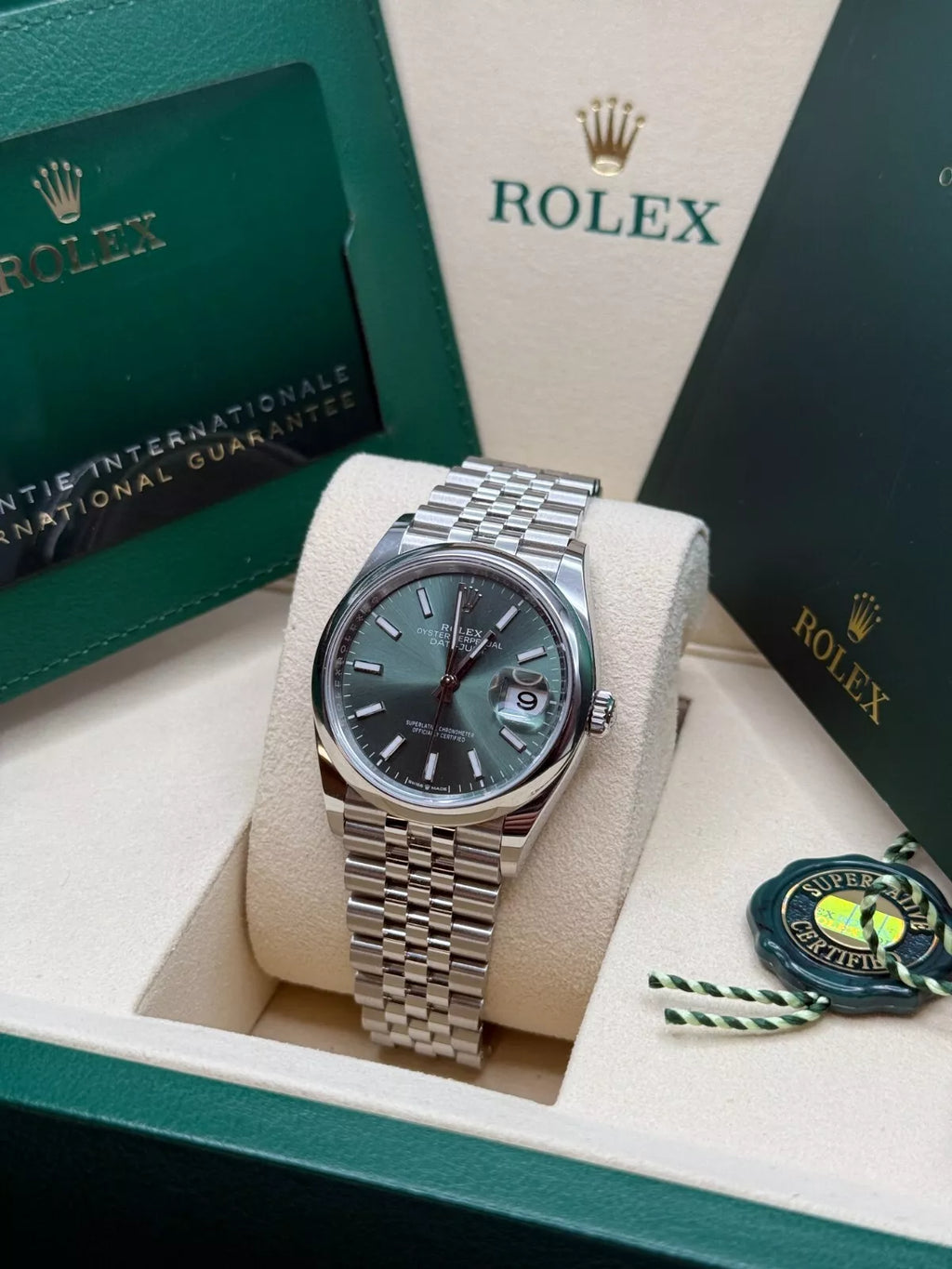 【1:1 Super Clone】  Datejust 36mm 126200 Mint Green Dial Stainless Steel Oyster Bracelet Watch