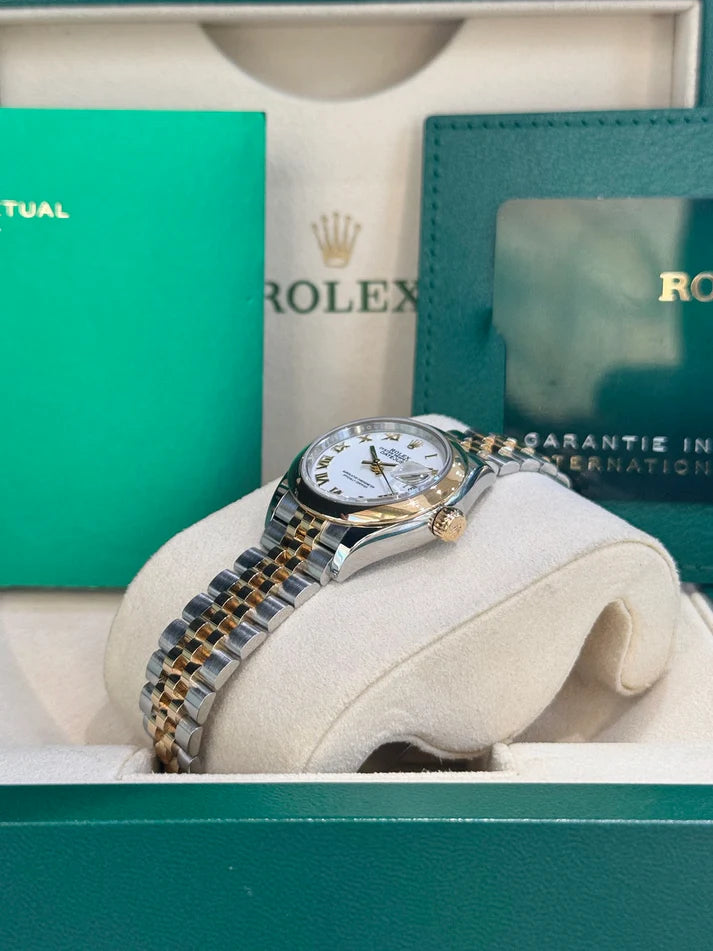 【1:1 Super Clone】 Lady-Datejust 28mm  279163 White Roman Dial Oyster Bracelet