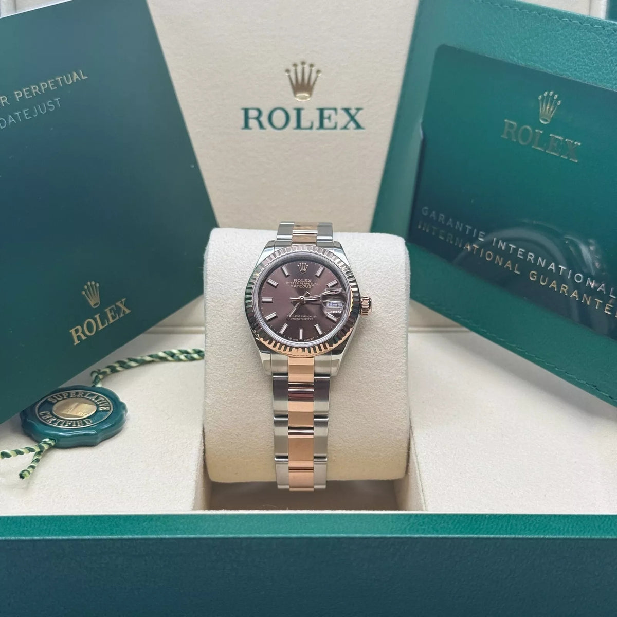 【1:1 Super Clone】 Lady-Datejust 28mm 279171 Chocolate Index Oyster Stainless Steel and Rose Gold