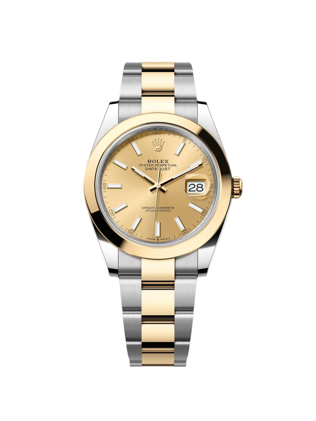 【1:1 Super Clone】 Datejust 41mm 126303 Champagne Index Oyster Steel and Yellow Gold Mens Watch