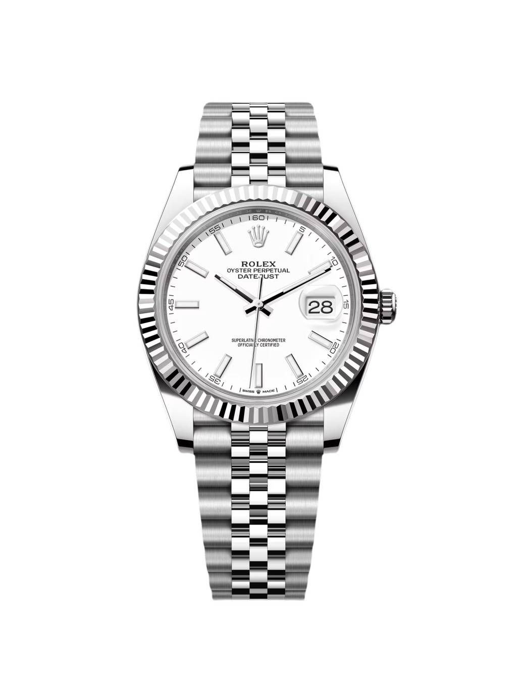 【1:1 Super Clone】  Datejust 41mm  White Index Oyster Stainless Steel Men’s Watch - 126334