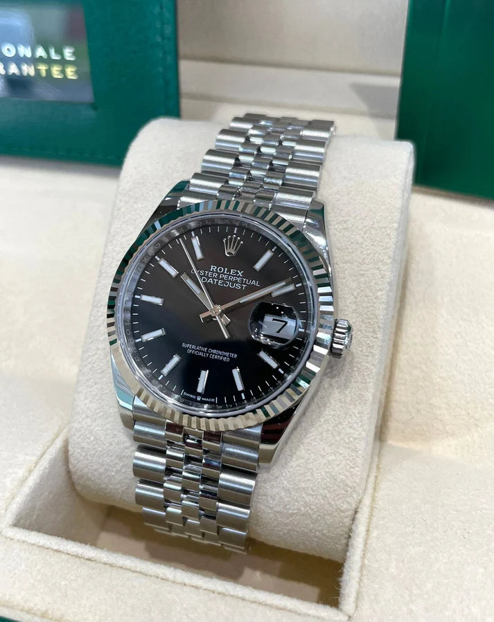 【1:1 Super Clone】   Datejust 36mm 126234 Black Index Jubilee Stainless Steel Mens Watch