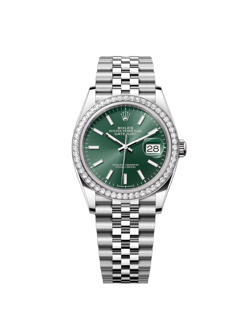 【1:1 Super Clone】  Datejust 36mm 126284 Green Dial Jubilee Bracelet