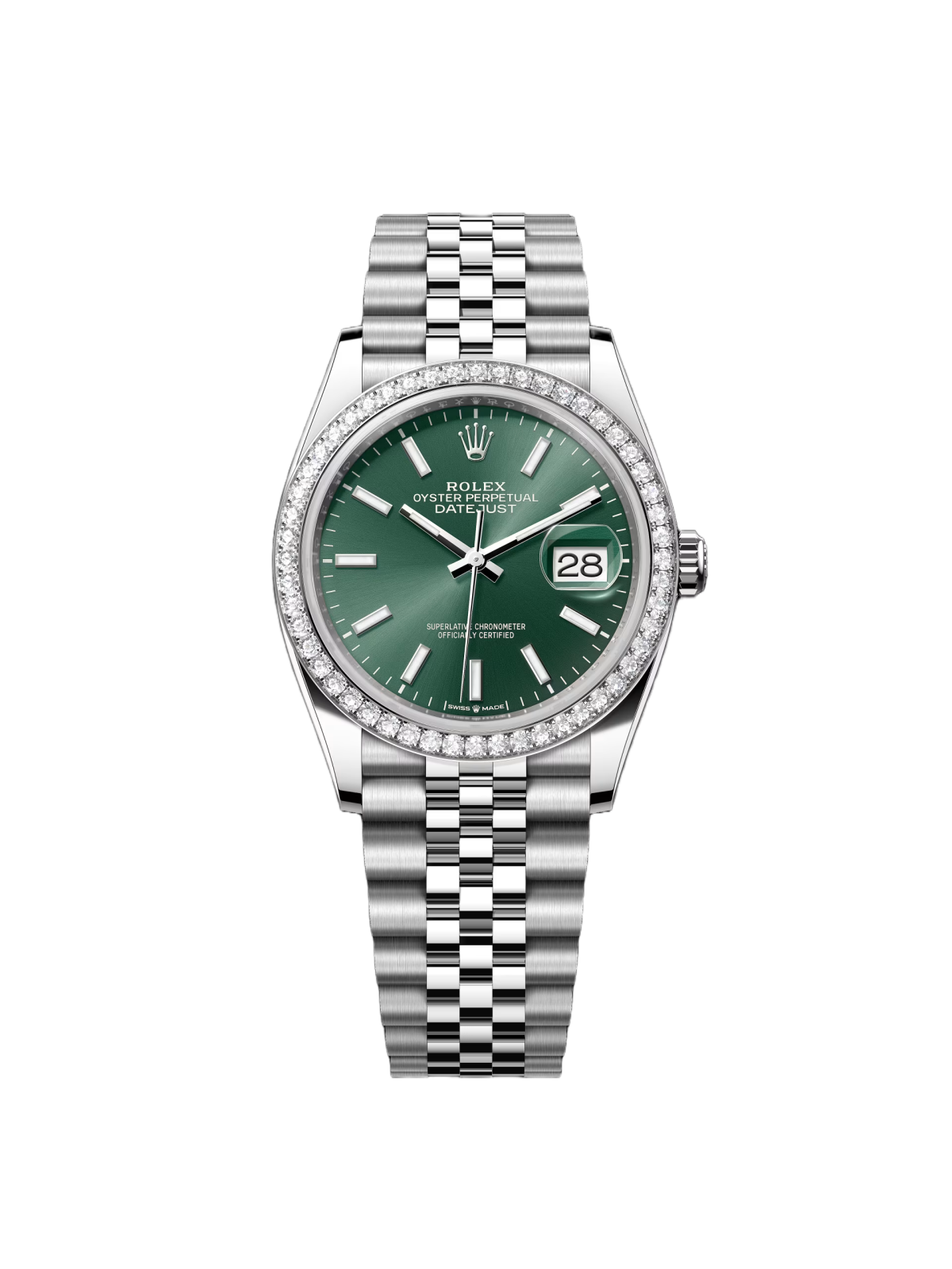 【1:1 Super Clone】  Datejust 36mm 126284 Green Dial Jubilee Bracelet